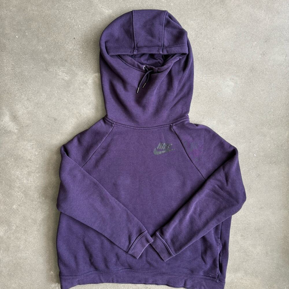 Nike‎ Sweater Womens XL Purple Hoodie Funnel Neck Long Sleeve Athletic Running